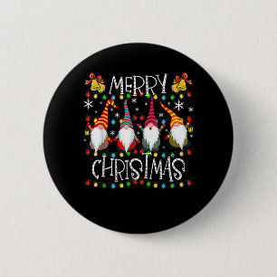 Gnomes Merry Christmas Xmas Light Family Gnome Xma Button