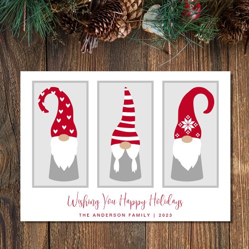 Gnomes Minimal Modern Nordic Christmas Holiday Card