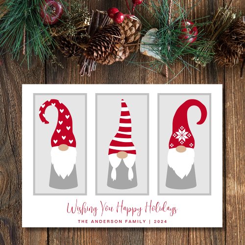 Gnomes Minimal Modern Nordic Christmas Holiday Card