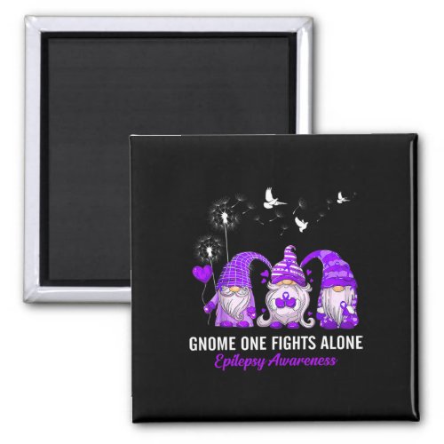 Gnomes One Fights Epilepsy Awareness Alone Magnet