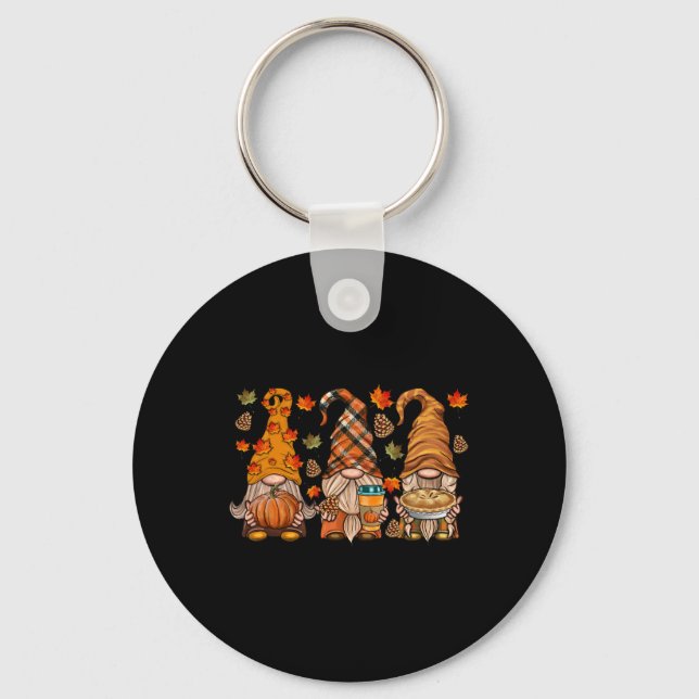 Gnomes Pumpkin Spice Coffee Latte Fall Autumn Than Keychain (Front)