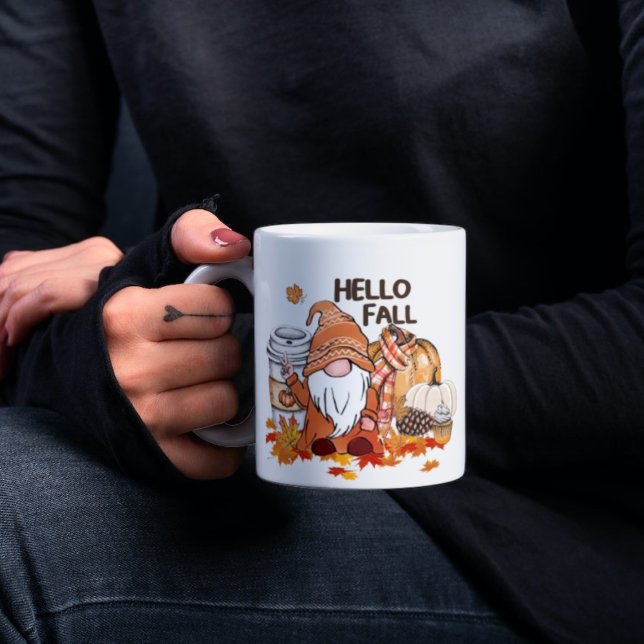 Gnomes & Pumpkin Spice Latte Hello Fall Coffee Mug (Creator Uploaded)