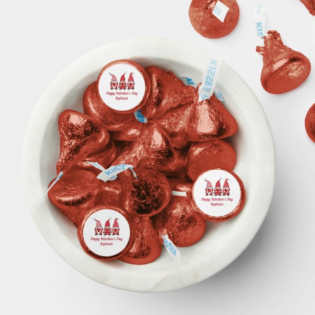 Gnomes Red Hearts Valentine's Day personalized Hershey®'s Kisses® (Assorted)