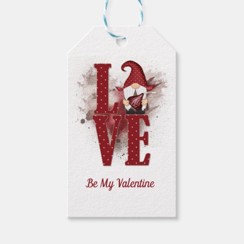 Gnomes Red Love Cute Valentines day Gift Tags