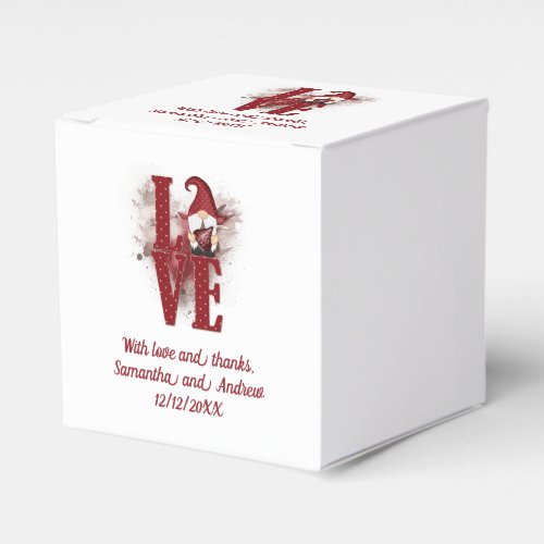 Gnomes Red Love Cute Wedding  Favor Boxes