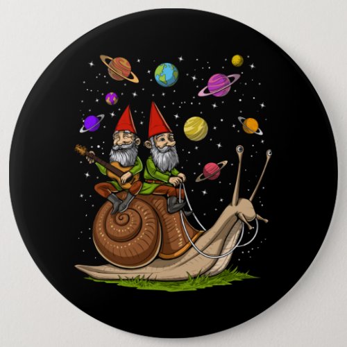 Gnomes Riding Snail Button