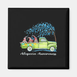 Gnomes Riding Truck Alopecia Awareness Magnet