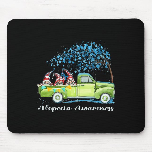 Gnomes Riding Truck Alopecia Awareness  Mouse Pad (Front)