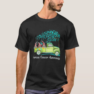 Gnomes Riding Truck Ovarian Cancer Awareness T-Shirt