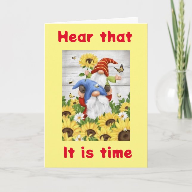 GNOMES SAY TIME TO SAY **HAPPY BIRTHDAY** CARD (Front)