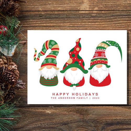 Gnomes Scandinavian Cute Christmas Holiday Postcard