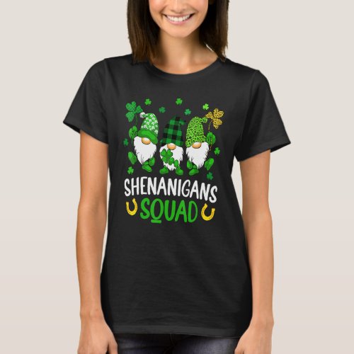Gnomes Shenanigans Squad St Patricks Day Leopard P T_Shirt