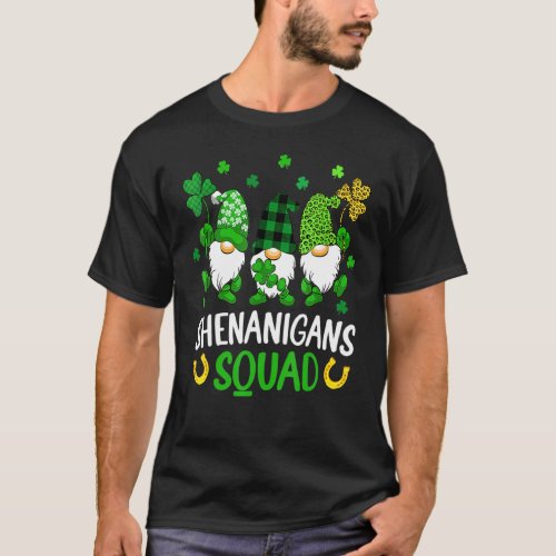 Gnomes Shenanigans Squad St Patricks Day Leopard P T_Shirt