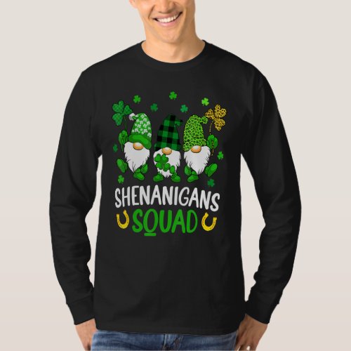 Gnomes Shenanigans Squad St Patricks Day Leopard P T_Shirt