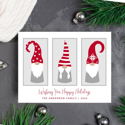 Gnomes Simple Modern Nordic Christmas Holiday Postcard