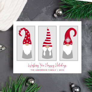 Gnomes Simple Modern Nordic Christmas Holiday Postcard