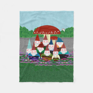 Gnomes Small Fleece Blanket