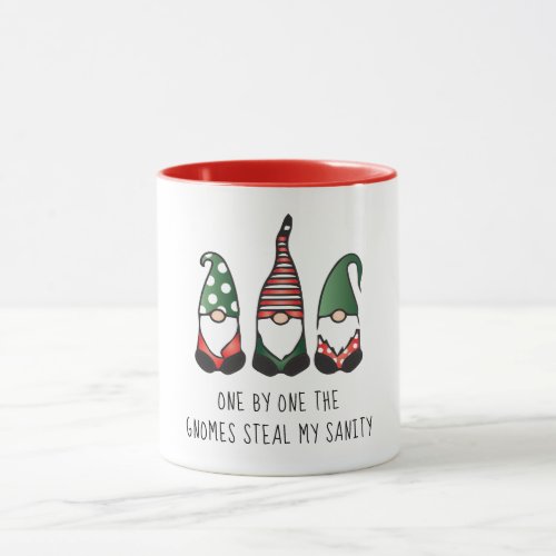 Gnomes Steal My Sanity Funny Christmas Saying Mug