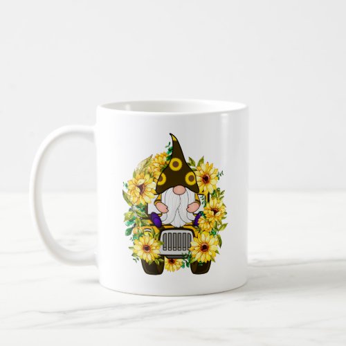 Gnomes Sunflower Truck Coffee Mug