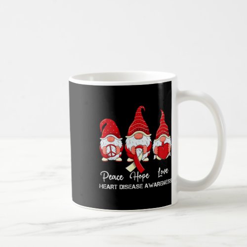 Gnomes Support Ribbon Heart Disease Awareness Febr Coffee Mug