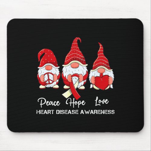 Gnomes Support Ribbon Heart Disease Awareness Febr Mouse Pad