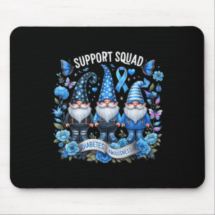 Gnomes Support Squad Diabetes Awareness Month Blue Mouse Pad