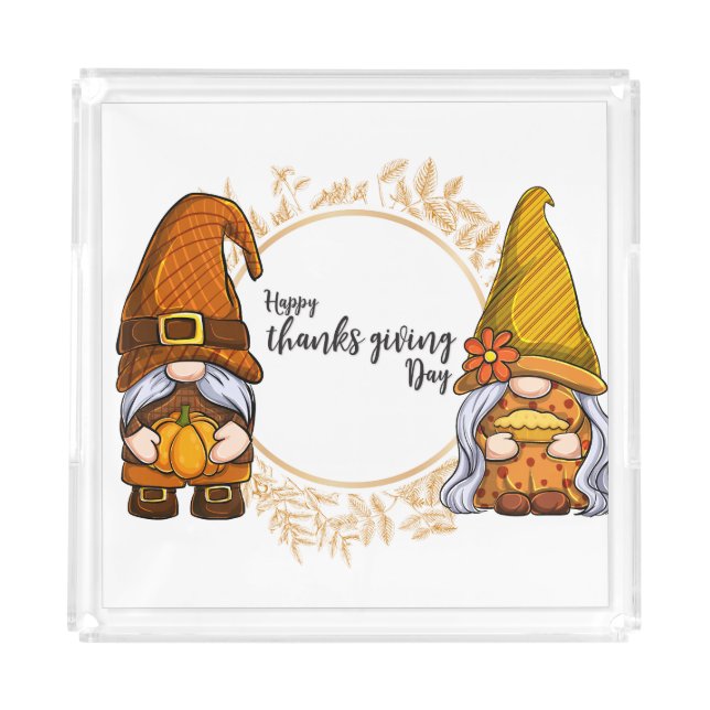 Gnomes Thanksgiving Acrylic Tray (Front)