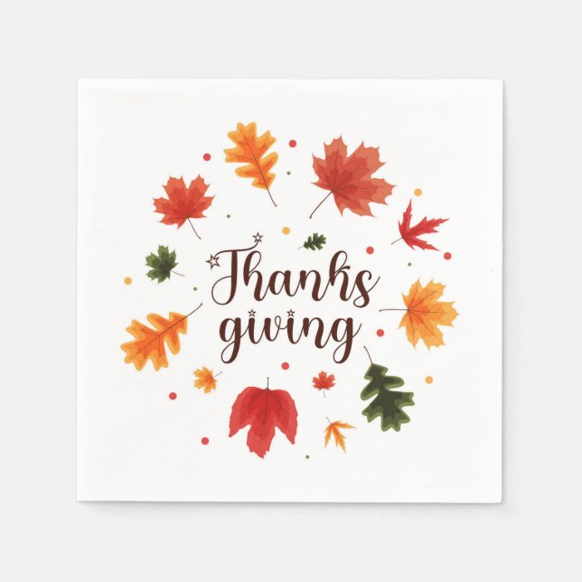 Gnomes Thanksgiving Napkins (Front)