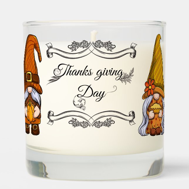 Gnomes Thanksgiving Scented Candle (Front)