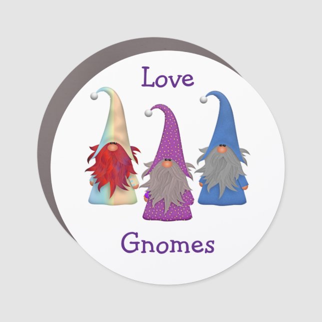 Gnomes Trio Car Magnet (Front)