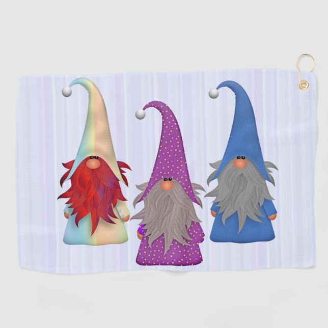 Gnomes Trio Golf Towel (Horizontal)