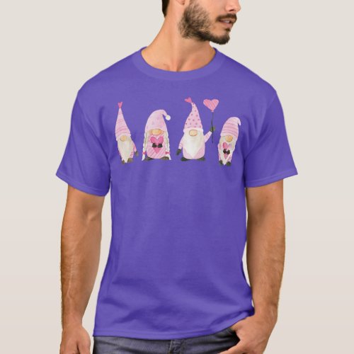 Gnomes Valentine Watercolor T_Shirt