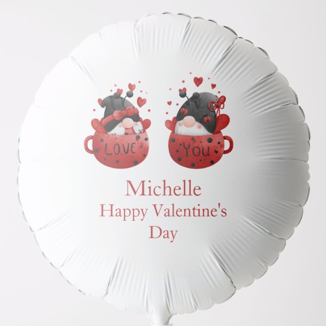 Gnomes Valentine's day Personalized Balloon (Front)