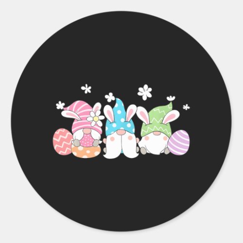 Gnomes With Bunny Ears and Easter Eggs Rabbit Classic Round Sticker