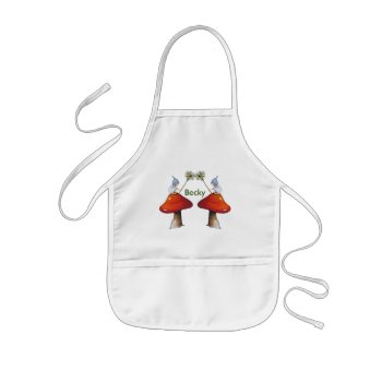 Gnomes With Daisies  Toadstools  Personlize Kids' Apron by joyart at Zazzle