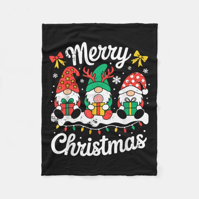 Gnomes Xmas Funny Merry Christmas Squad For Men Wo Fleece Blanket (Front)