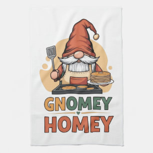 Gnomey homey pancakes design kitchen towel