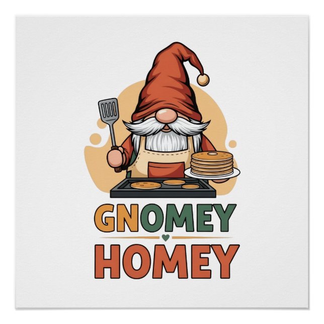 Gnomey homey pancakes design poster (Front)
