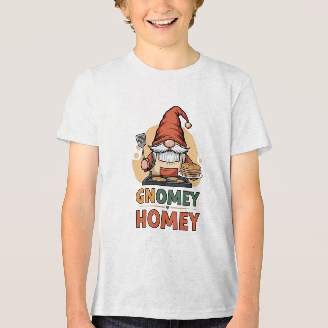 Gnomey homey pancakes design Tri-Blend shirt (Front)