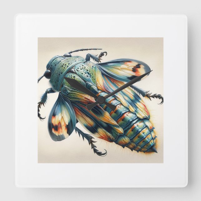 Gnomidolon Insect 180724IREF239 - Watercolor Square Wall Clock (Front)