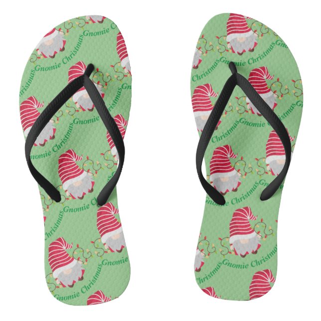 Gnomie Christmas Flip Flops (Footbed)