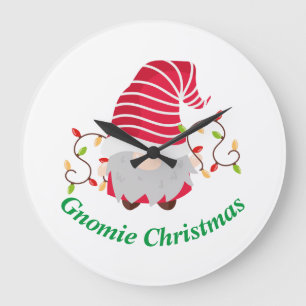 Gnomie Christmas Large Clock