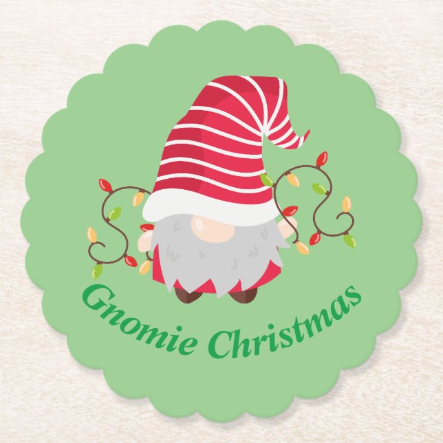 Gnomie Christmas Paper Coaster (Front)