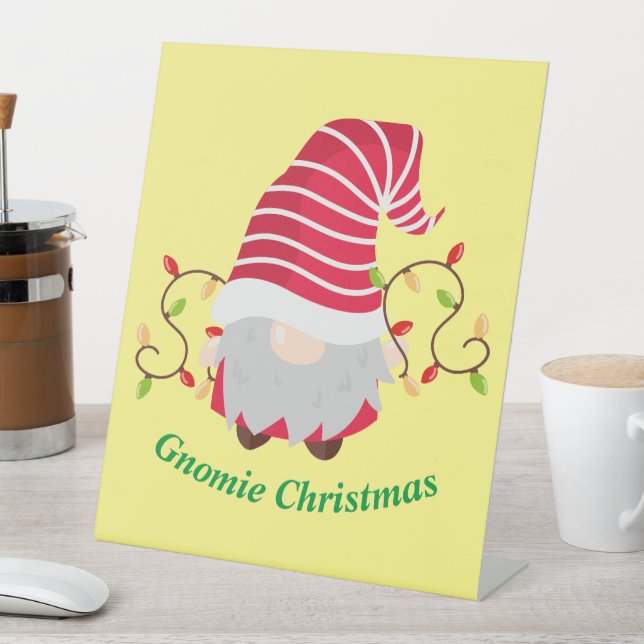 Gnomie Christmas Pedestal Sign  (In SItu)