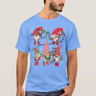 Gnomies Dancing Xmas Lights Gnome Boys Kids Dab Da T-Shirt