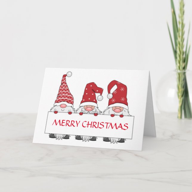 GNOMIES GOT TOGETHER TO SAY MERRY CHRISTMAS CARD (Front)