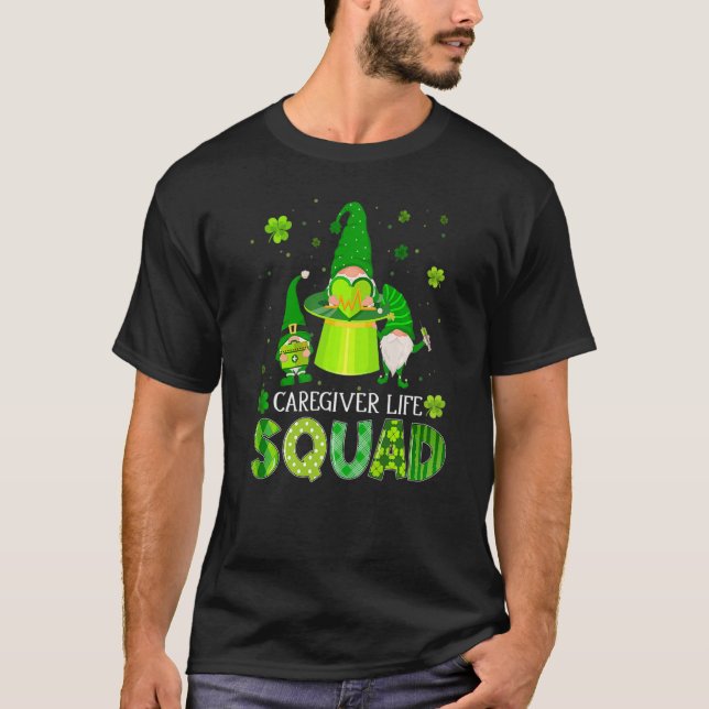 Gnomies Irish Caregiver Squad Nursing St Patrick's T-Shirt (Front)