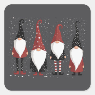 Gnomies Lover Funny Gnome Christmas Square Sticker