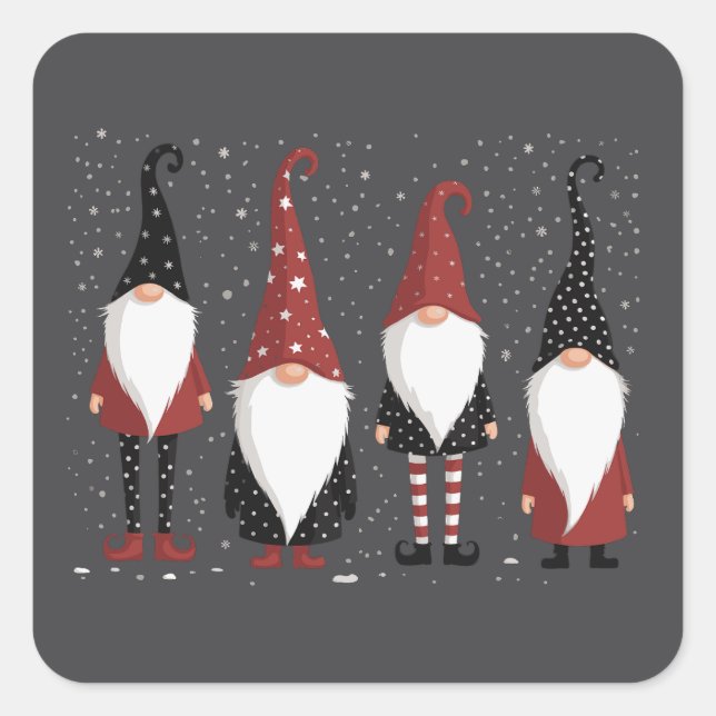 Gnomies Lover Funny Gnome Christmas  Square Sticker (Front)