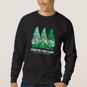 Gnomies Mental Health Awareness Month Green Ribbon Sweatshirt